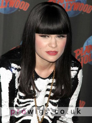 Perfect Long Straight Black Jessie J Synthetic Capless Wig For Woman