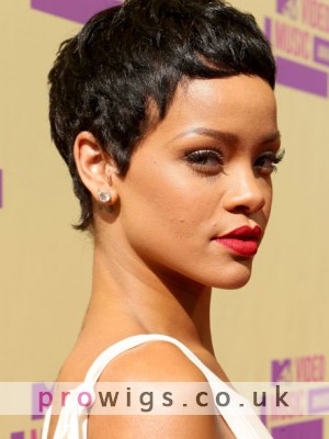 Rihanna's Short Capless Heat Friendly Synthetic Wig