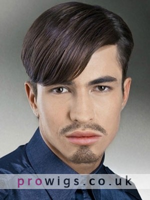 Short Straight Side Men's Full Lace Wig