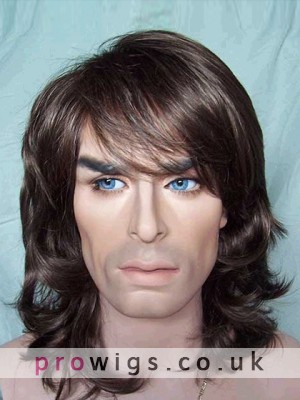 Cool Medium Wavy Synthetic Capless Wig For Man