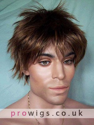 Natural Short Straight Synthetic Lace Front Wig For Man