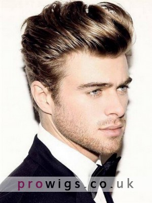 New Arrivals Short Full Lace Straight Synthetic Men Wig