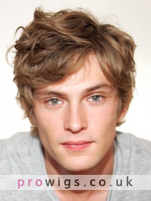 Short Lace Front Wavy Human Hair Wig For Men