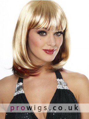 Blonde 90's Lady Wig With Full Bangs