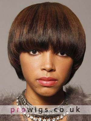 Short Straight Bob Style Synthetic Capless Wigs 