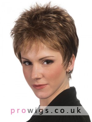 Short Synthetic Pixie Cut Natural Straight Wig