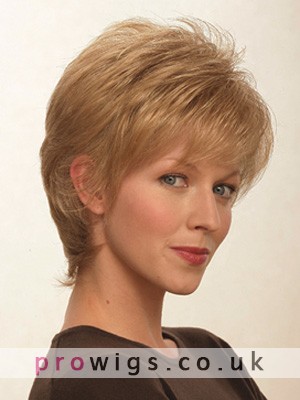 Lightweight Synthetic Short Wig With Wispy Bangs
