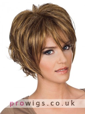 Blonde Cropped Hairstyles Layered Short Wig