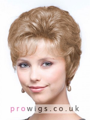 Apricot Frost Short Layered Synthetic Wig