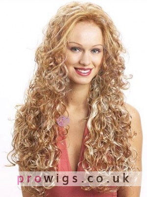 Extra Long Wavy Synthetic 3/4 Capless Wig