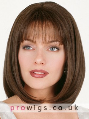 12" Human Hair Straight 3/4 Wig