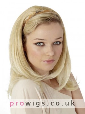 Soft Straight Medium Length 3/4 Wig