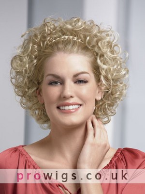 Synthetic Curly 3/4 Braided Headband Wig