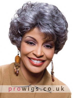 Short Curly Capless Grey Wig