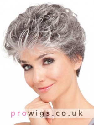 Soft Wavy Front Lace Synthetic Grey Wig