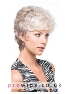 Carefree Side Parting Synthetic Capless Grey Wig