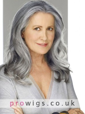 Long Lace Front Sexy Wavy Grey Wig
