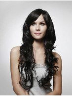 100% Human Hair Long Wavy Wig