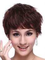 100% Human Hair Short Wavy Wig
