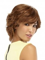 Short Shag Human Hair Wavy Wig