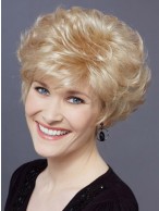 Short Wavy Capless Tousled Human Hair Wig