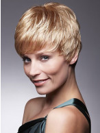 Human Hair Flattering Cropped Pixie Wig