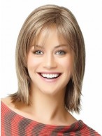 Shoulder Length Angled-Cut Human Hair Wig