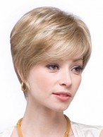 Short Textured Human Hair Capless Wig