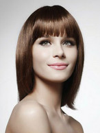 Medium Straight Capless Human Hair Wig For Women