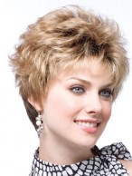 Women's Short Capless Wavy Human Hair Wig