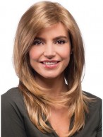 Smooth Layered Elastic Sides Human Hair Full Lace Wig