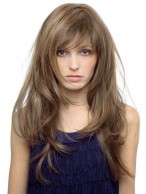 Face Framing Human Hair Capless Wig With Full Bang