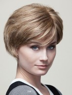 100% Remy Human Hair Short Straight Mono Top Wig