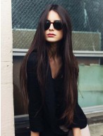 100% Remy Human Hair Soft Long Straight Lace Front Wig 