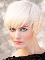 Top Quality Short Layered Straight Human Hair Full Lace Wig