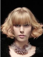 Lace Front Human Hair Popular Lob Mid-length Straight Side Swept 