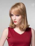 Medium Blond Female Curly Remy Human Hair Wig