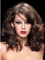 Shaggy Medium Curly Remy Human Hair With Mono Part