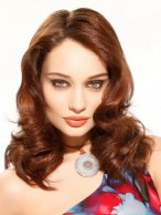 Medium Length Curly Heat Resistant Capless Wig