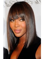 Natual Straight Medium Length Remy Human Hair Full Lace Wig