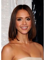 Brown Medium Length Straight Women Wig With Centre Parting