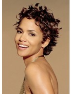 Short Brown Remy Human Hair Wavy Full Lace Wig