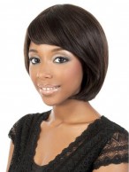 Soft Capless Straight Wig With Side Bangs