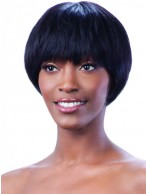 Short Black Thick Capless Remy Human Hair Wig