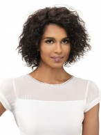 Remy Human Hair Curly Medium Length Machine Made Wig  
