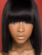 Medium Lace Front Silkystrsight African American Wigs