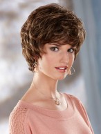 Short Tousled Wavy Synthetic Capless Wig