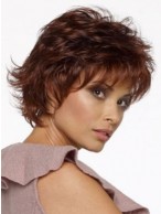 Women's Short Wavy Capless Synthetic Wig