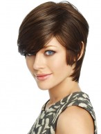 Asymmetry Short Synthetic Silky Straight Capless Wig