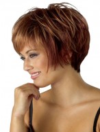 Capless Synthetic Short Layered Straight Wig